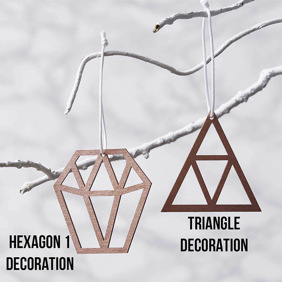 Geometric Copper Christmas Decorations