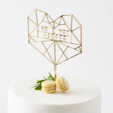 Geometric Heart Personalised Cake Topper