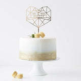 Geometric Heart Personalised Cake Topper