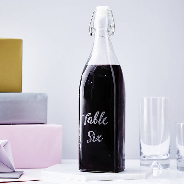 Personalised Wedding Table Glass Bottles