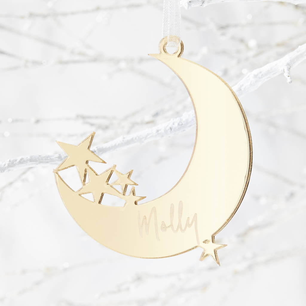 Moon Personalised Christmas Decoration