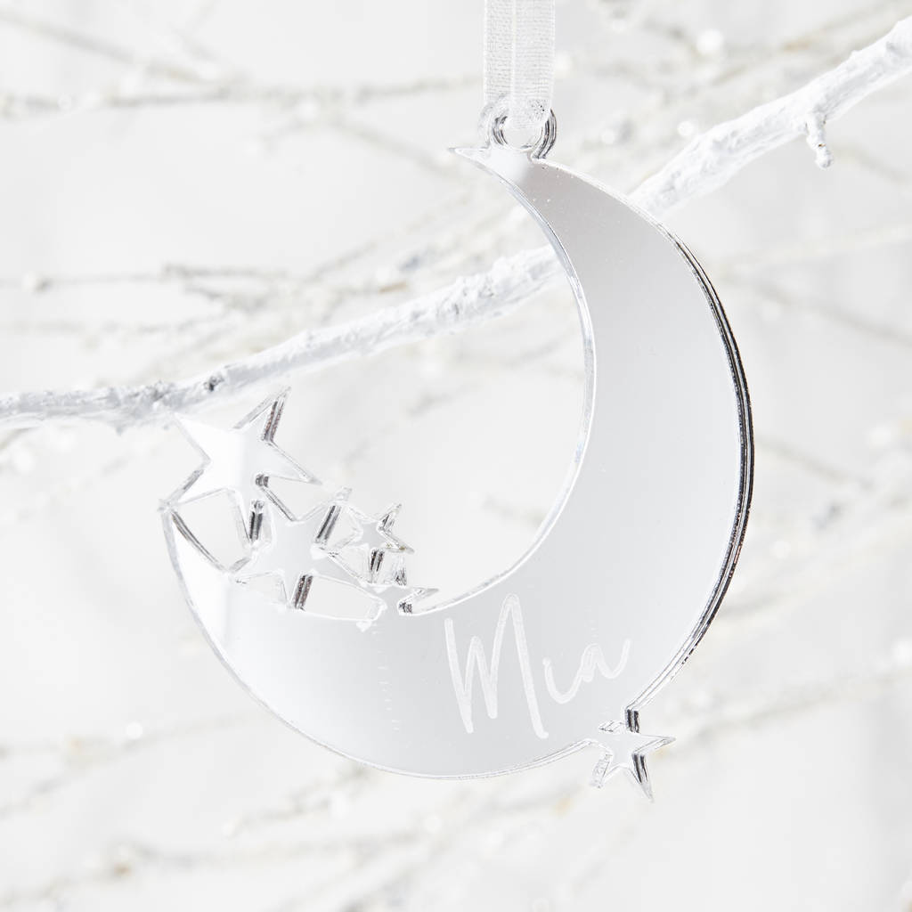 Moon Personalised Christmas Decoration