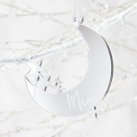 Moon Personalised Christmas Decoration