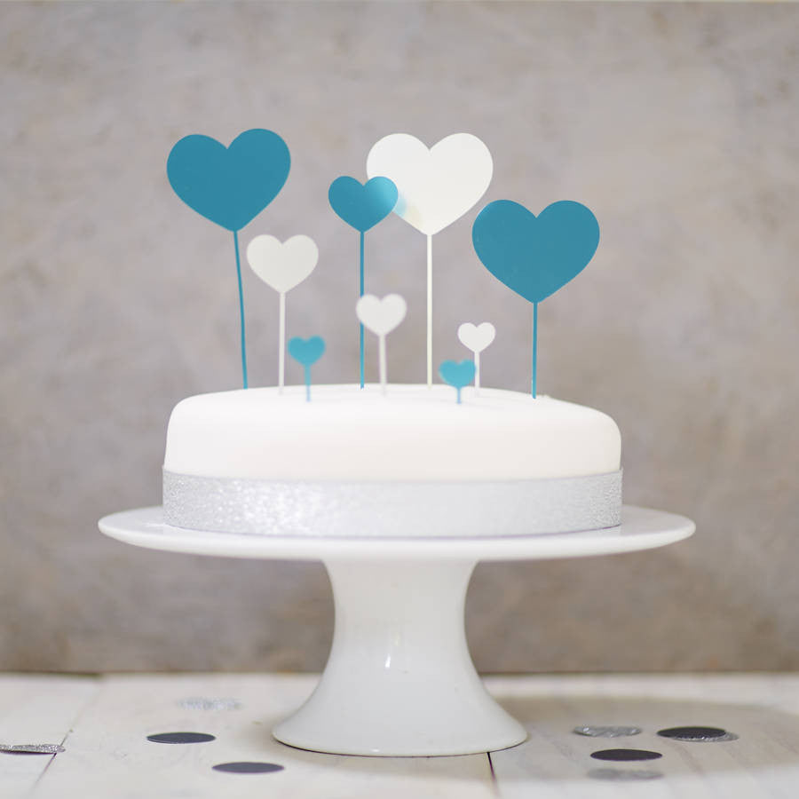 Heart Cake Topper Set