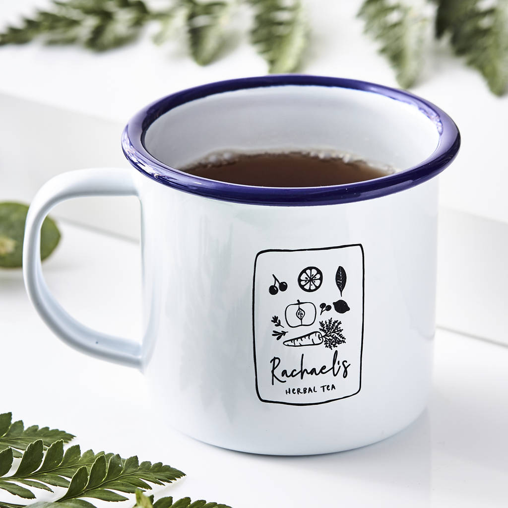 Herbal Tea Personalised Enamel Mug