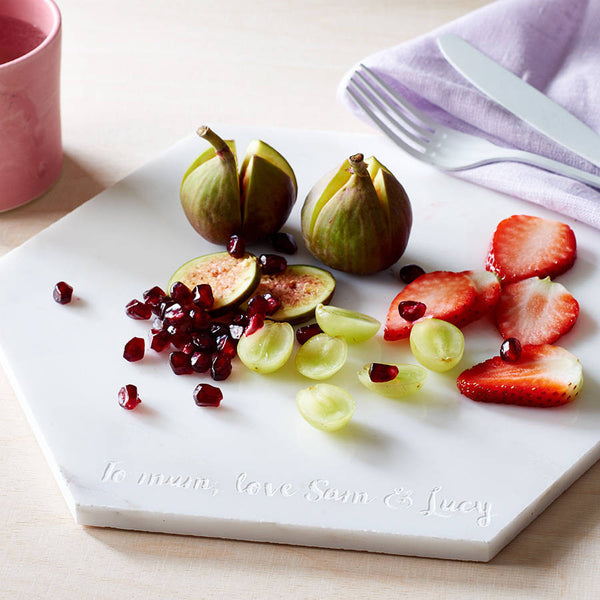 Hexagon Personalised Marble Serving Board