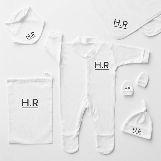 Initials Personalised Baby Sleepsuit