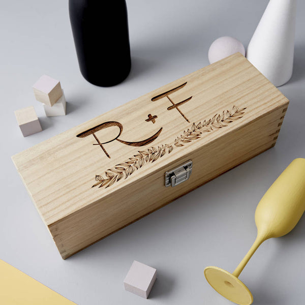 Initials Wooden Personalised Bottle Box