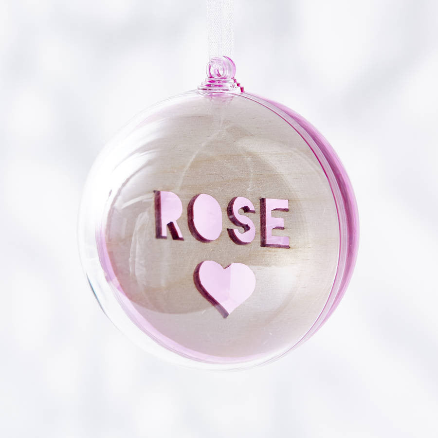 Laser Cut Colourful Personalised Christmas Bauble