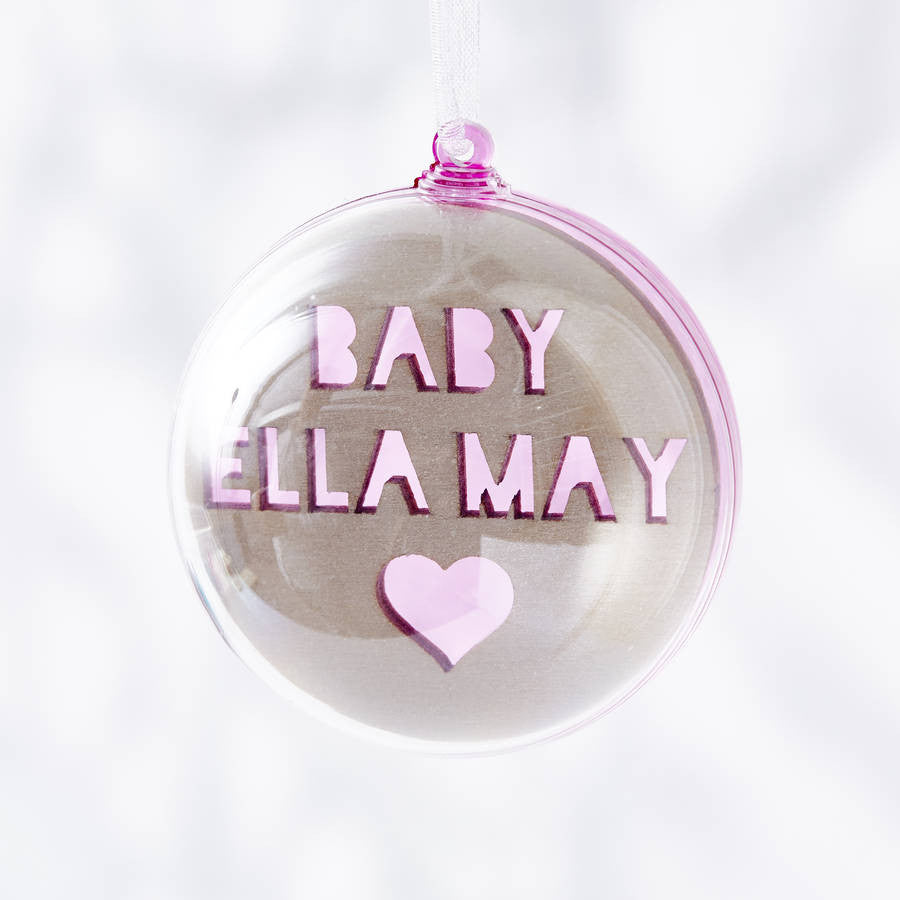 Laser Cut Colourful Personalised First Christmas Bauble