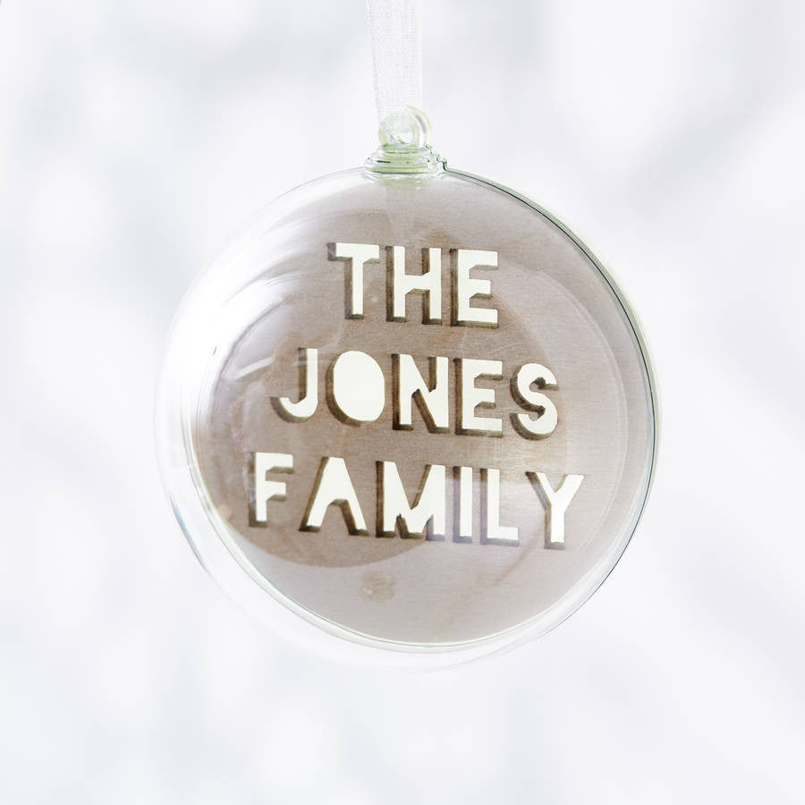 Laser Cut Personalised Family Christmas Bauble