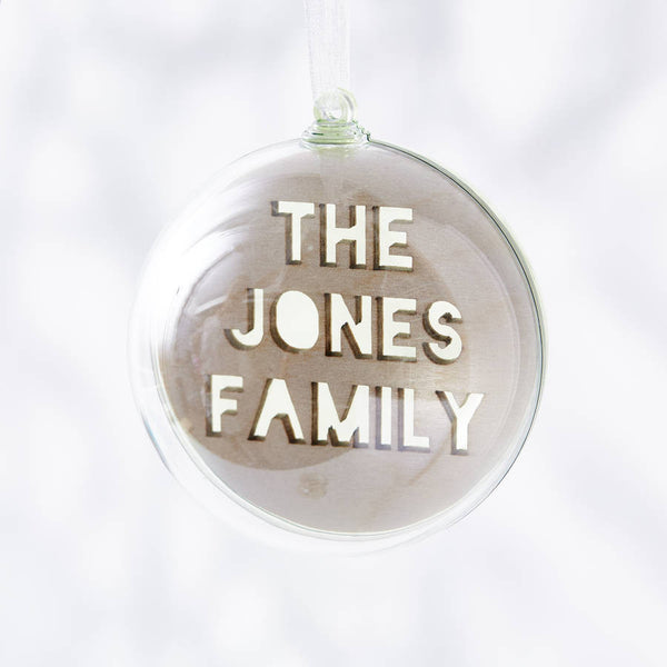 Laser Cut Personalised Family Christmas Bauble