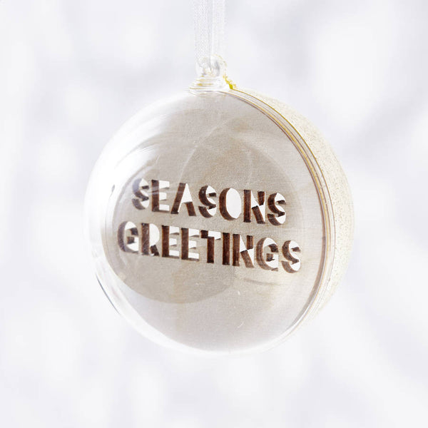 Laser Cut Personalised Message Christmas Bauble