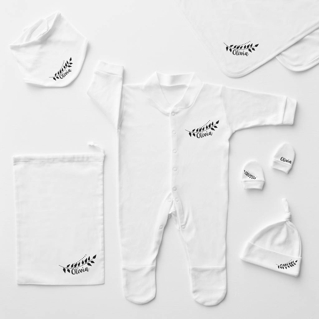 Laurel Personalised Baby Sleepsuit