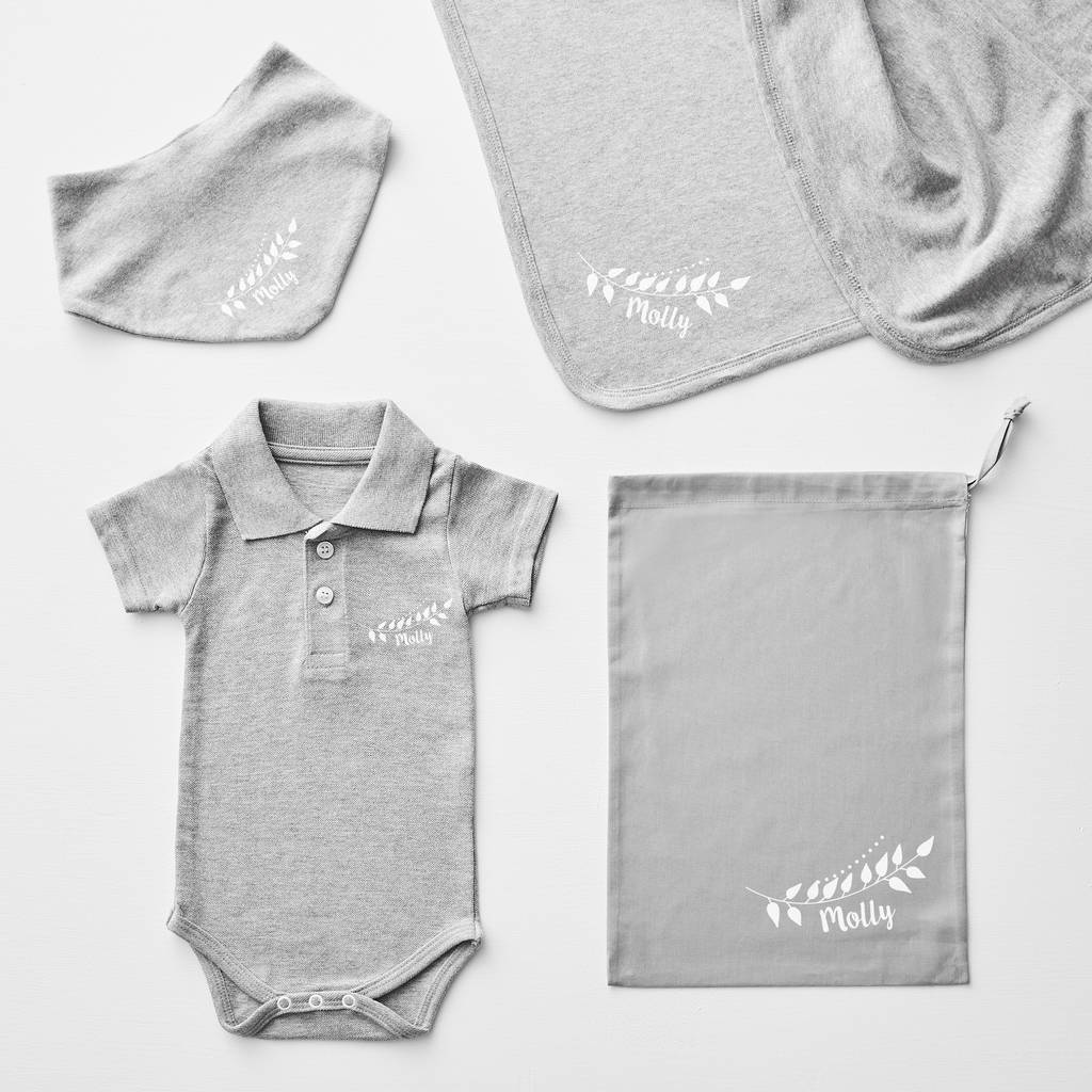 Laurel Personalised Polo Babygrow
