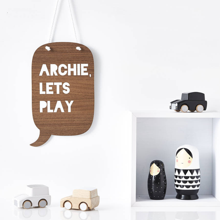 'Let's Play' Personalised Nursery Wall Art