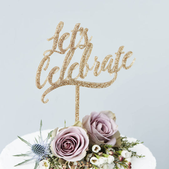 Lets Celebrate' Personalised Cake Topper