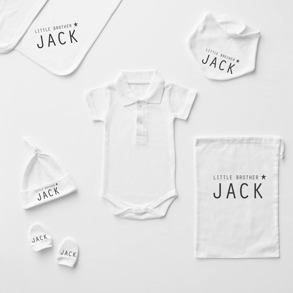 Little Brother Personalised Polo Babygrow