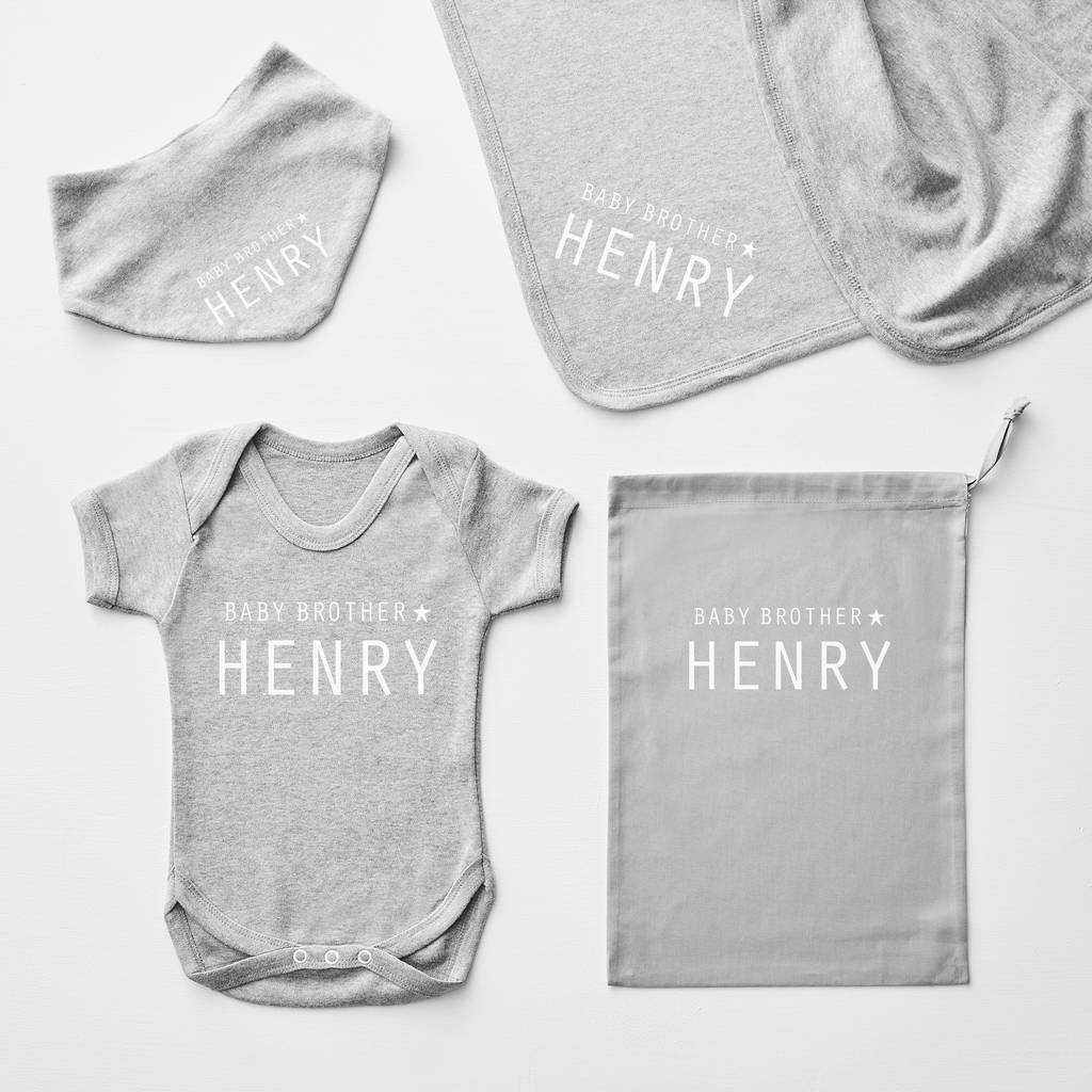 Little Brother Personalised Short Sleeve Babygrow