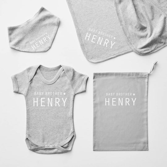 Little Brother Personalised Short Sleeve Babygrow