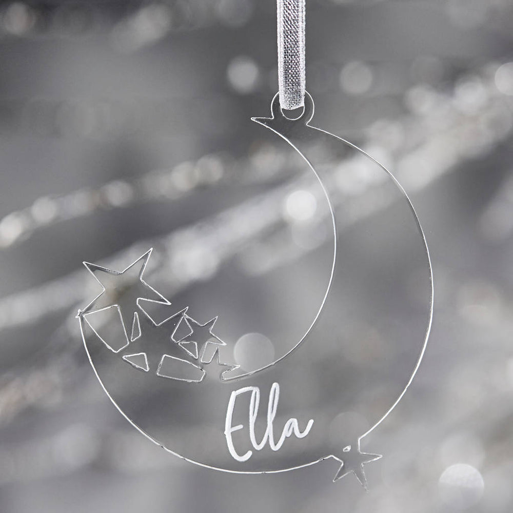 Moon Personalised Christmas Decoration