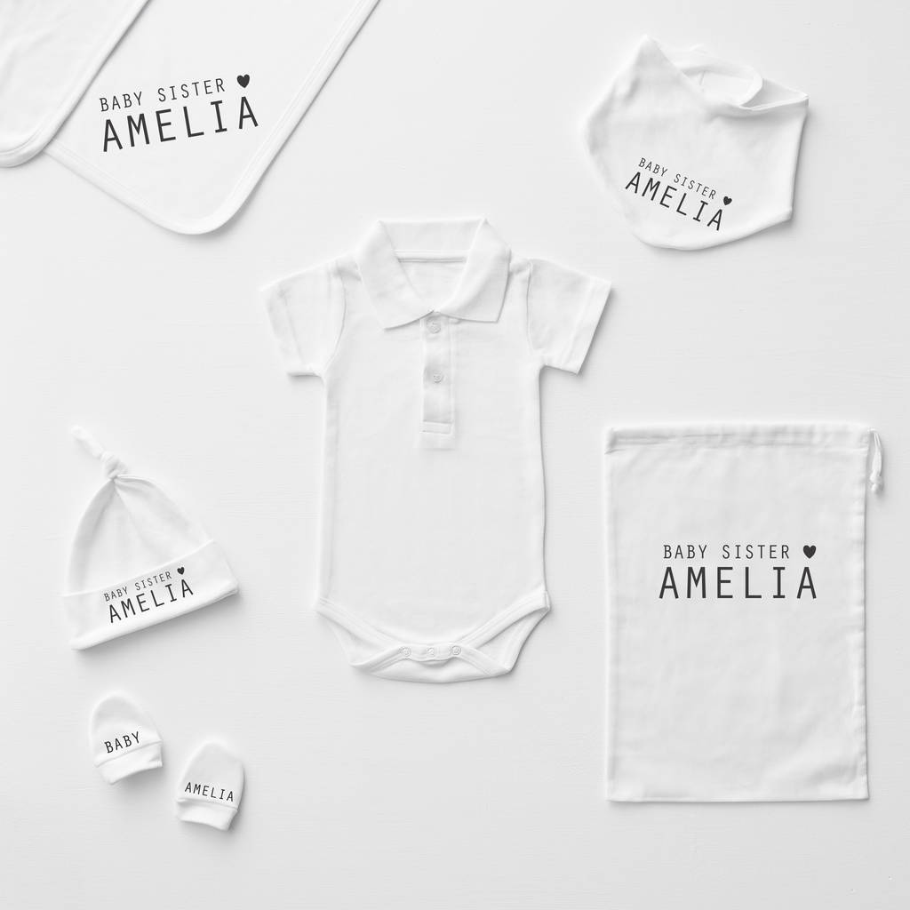 Little Sister Personalised Polo Babygrow