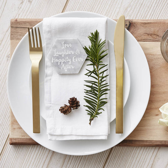 Marble Personalised Hexagon Place Setting