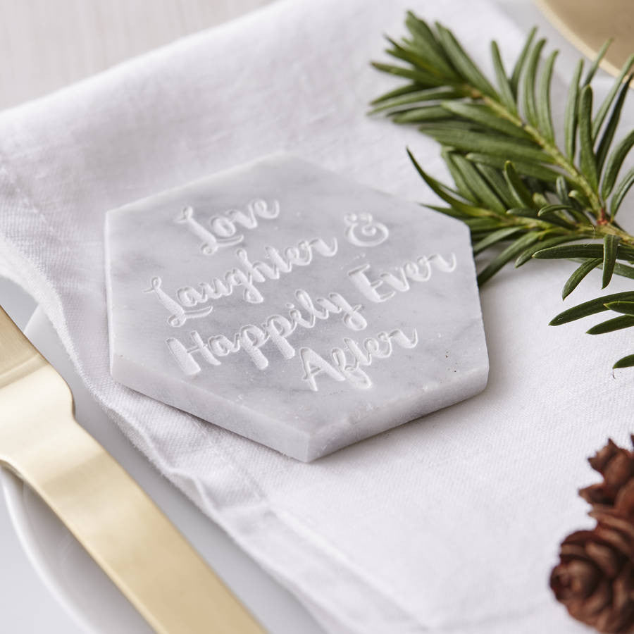 Marble Personalised Hexagon Place Setting