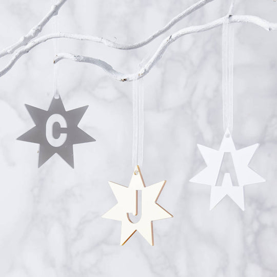 Metallic Initial Star Burst Personalised Decoration