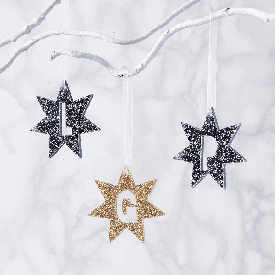 Metallic Initial Star Burst Personalised Decoration