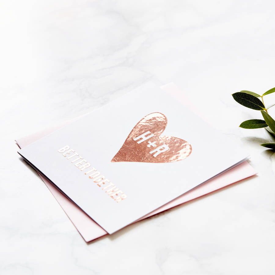 Metallic Personalised Heart Card