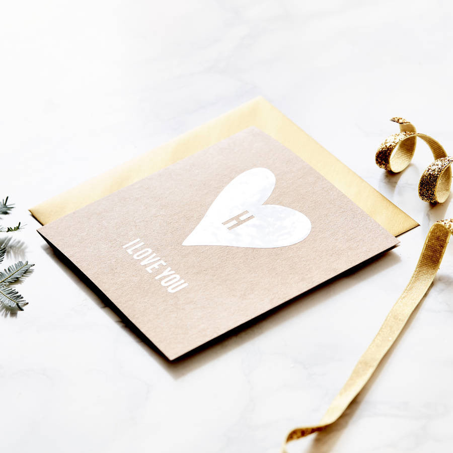 Metallic Personalised Heart Card