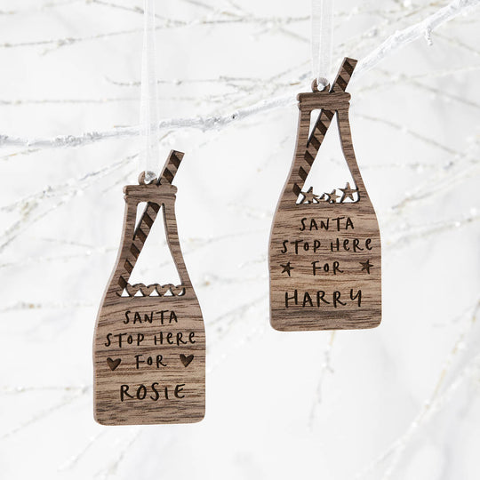 Personalised Milk Bottle Christmas Decoration