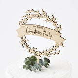 Mistletoe Wreath Personalised Christmas Cake Topper