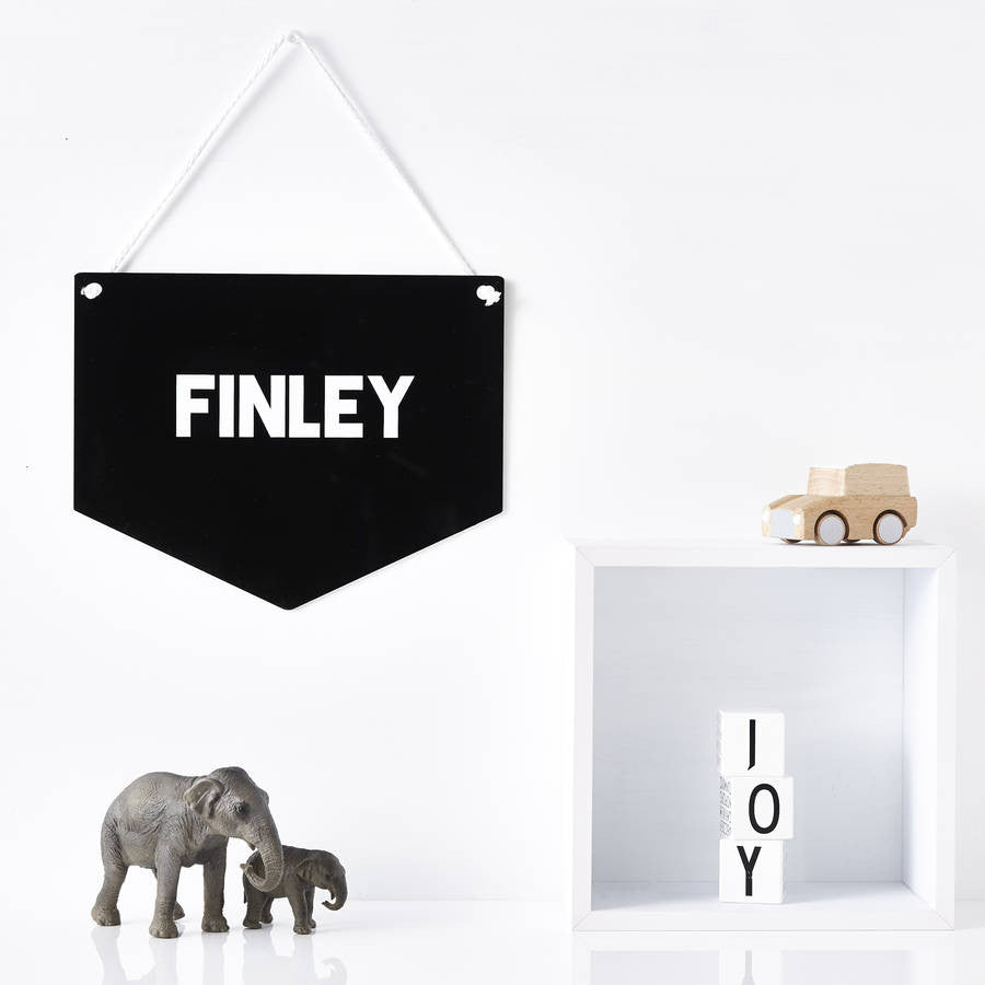 Monochrome Personalised Keepsake Flag