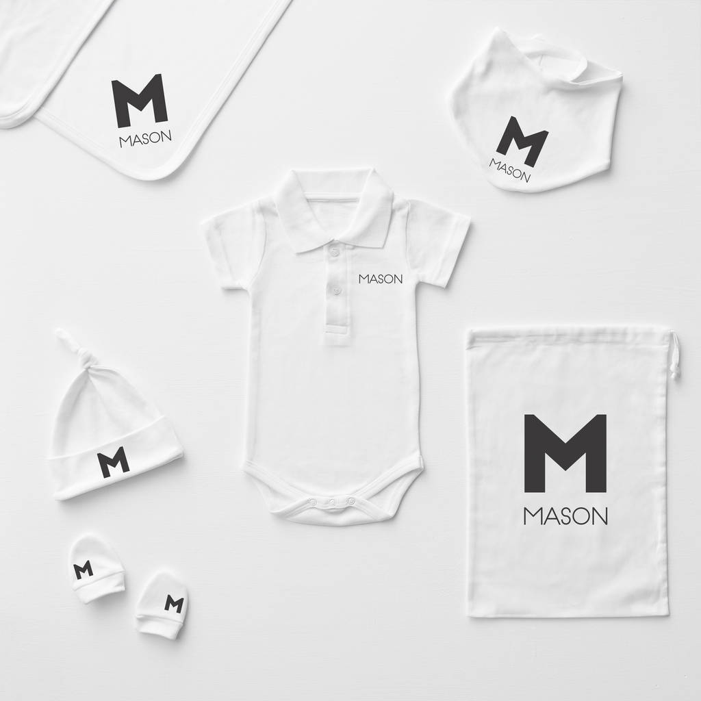 Monogram Personalised Polo Babygrow