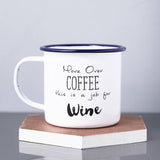 'Move Over Coffee' Enamel Personalised Wine Mug