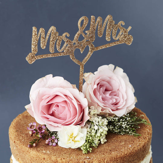Mrs And Mrs Heart Wedding Cake Topper