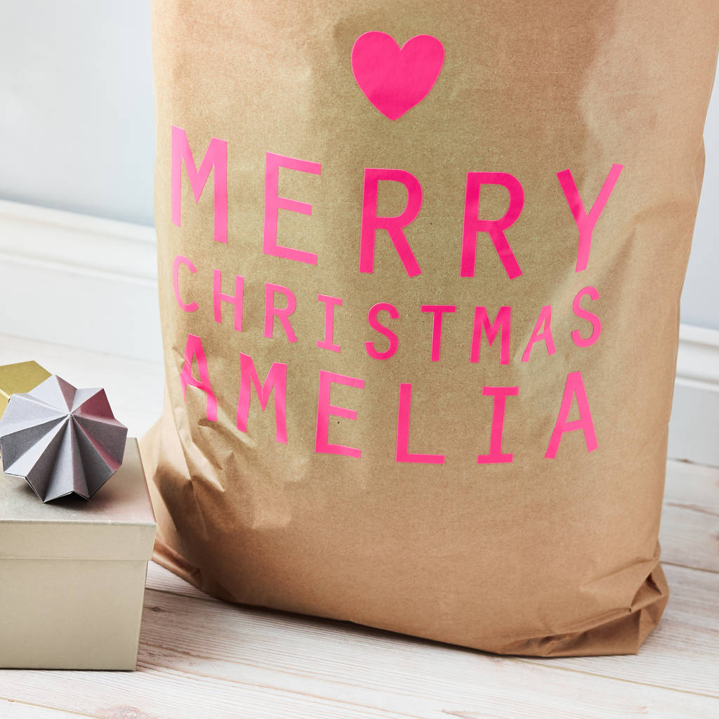Neon Personalised Christmas Sack