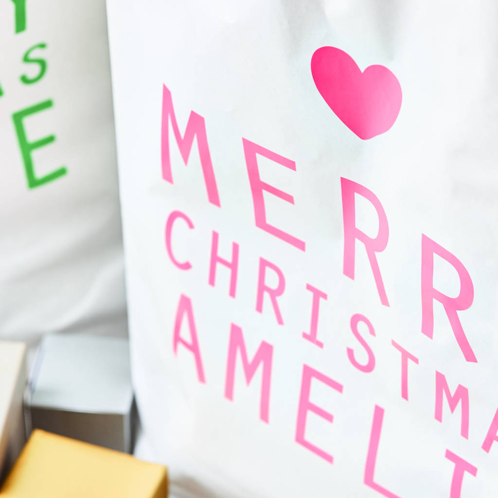 Neon Personalised Christmas Sack