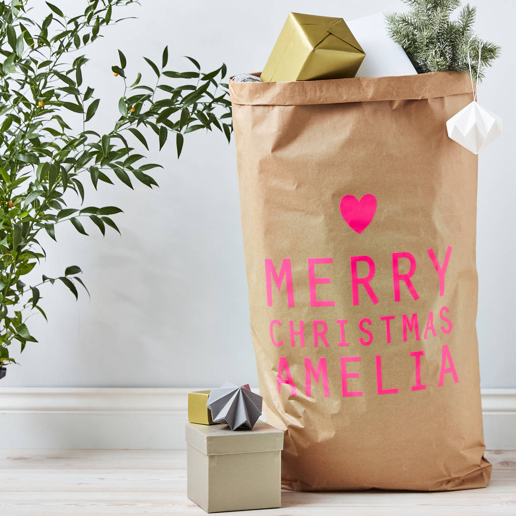 Neon Personalised Christmas Sack