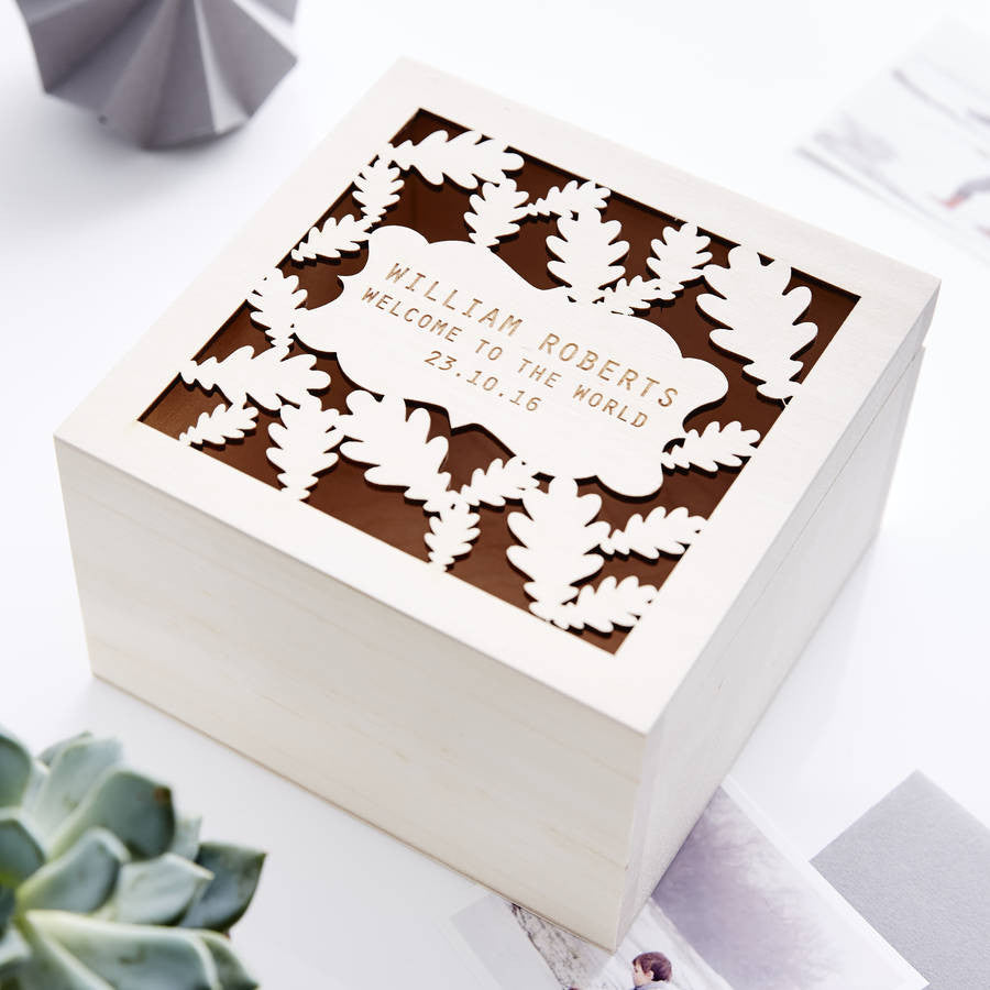 Oak Leaf Personalised Keepsake Box
