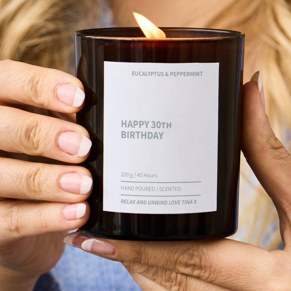 Personalised 30th Birthday Scented Candle - Spark More Joy