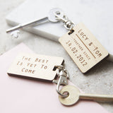 Couples Personalised Wooden Keyring