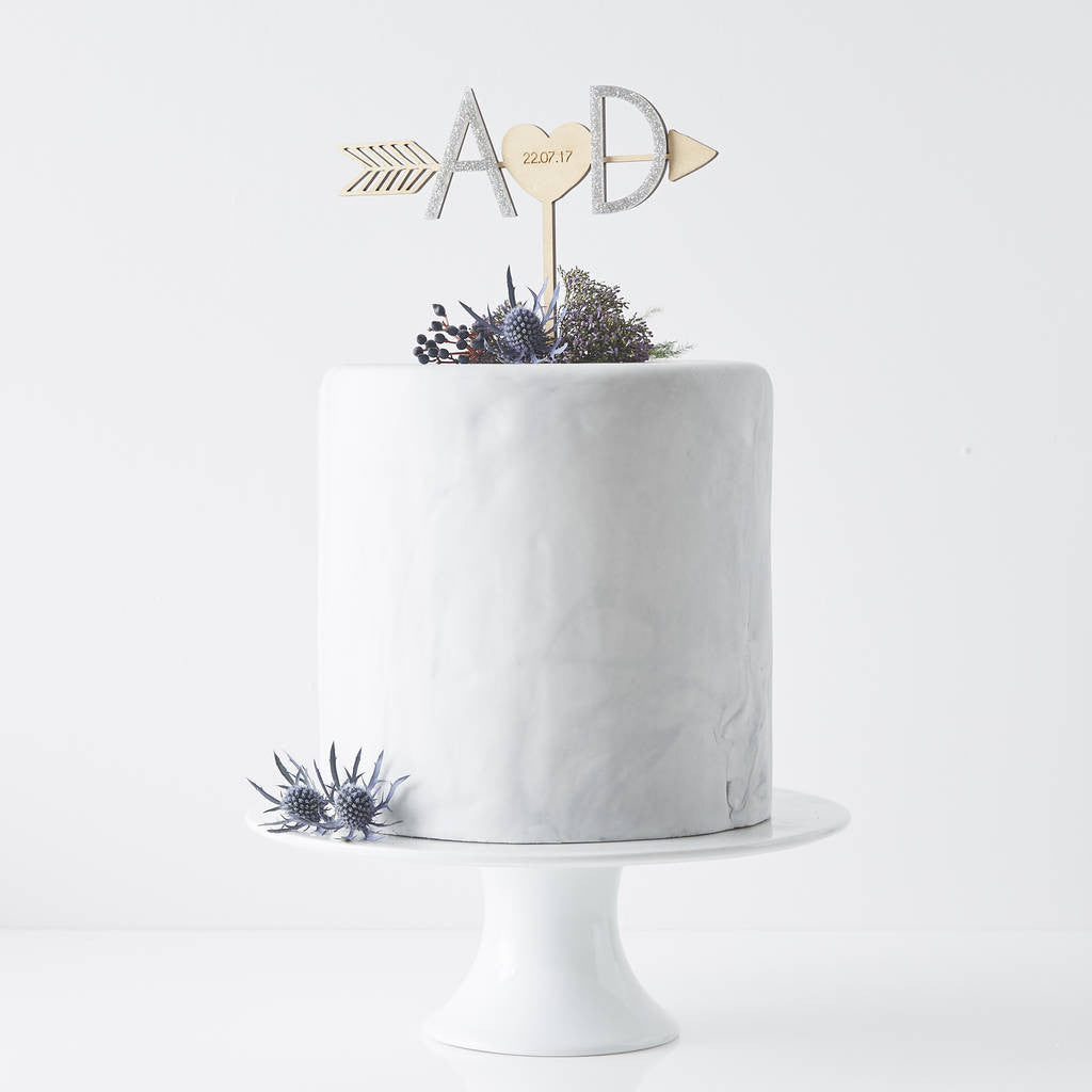 Personalised Arrow Initial Cake Topper