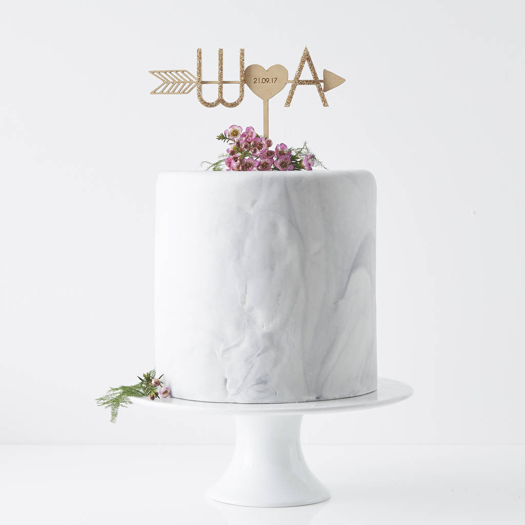 Personalised Arrow Initial Cake Topper