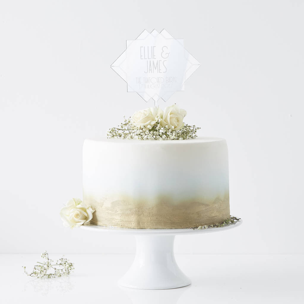 Personalised Art Deco Wedding Cake Topper