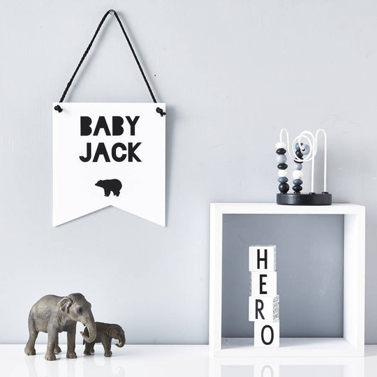 Personalised Baby Bear Wall Art