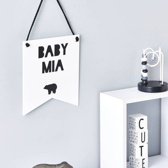 Personalised Baby Bear Wall Art