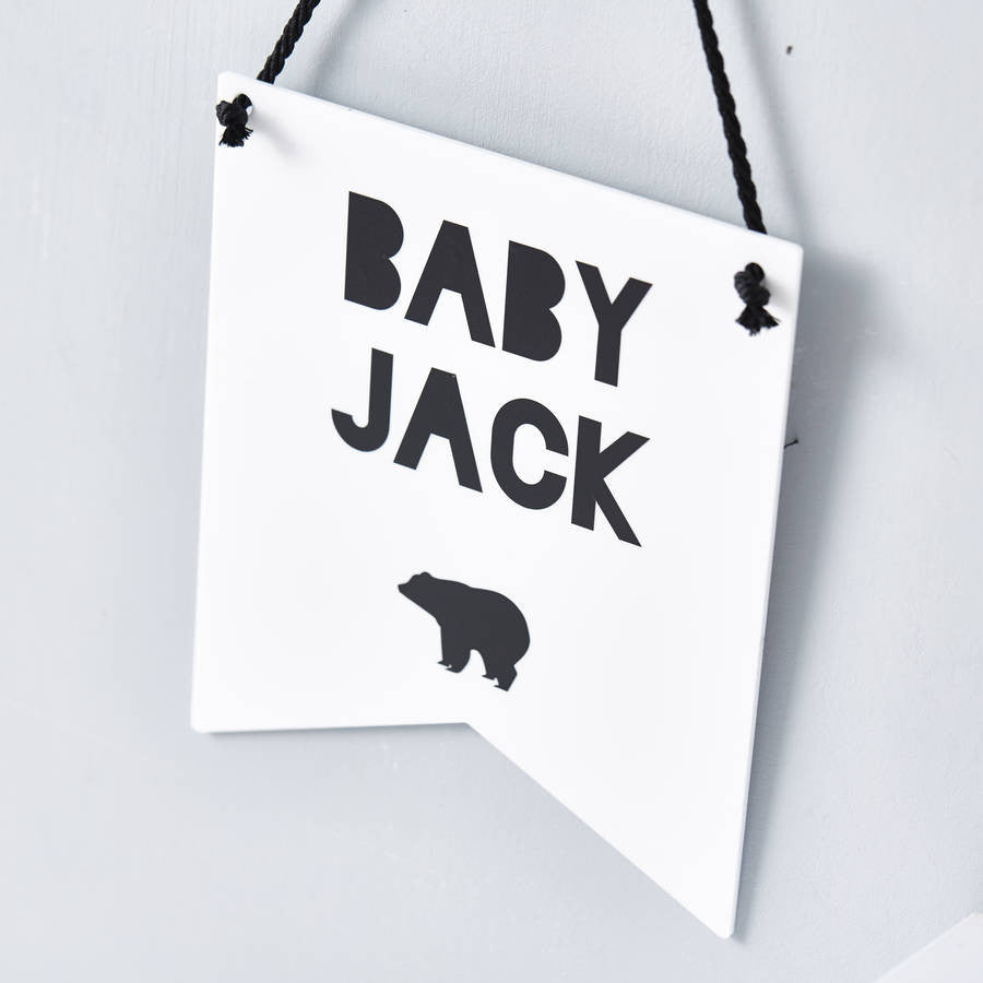 Personalised Baby Bear Wall Art